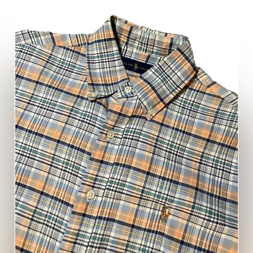 Ralph Lauren Mens Plaid Button Shirt Long Sleeve Medium